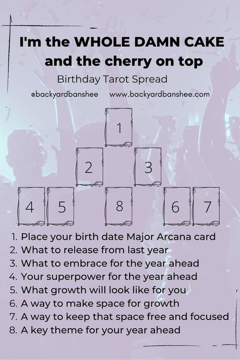 With this birthday tarot spread, you can tap into some powerful, empowering energy that will energise you and bring you exactly that self-care tarot check-in you deserve for your birthday. Angel Tarot Spreads, Birthday Tarot, Astrology Dates, Oracle Card Spreads, Tarot Reading Spreads, Learning Tarot Cards, Tarot Guide, Tarot Card Spreads, Major Arcana Cards