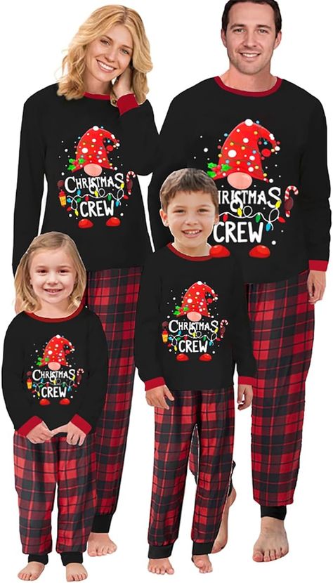 Awoscut Christmas Family Matching Pajamas Sets Christmas PJ's Letter Print Top and Plaid Pants Jammies Sleepwear Funny Ulzzang, Pjs Ideas, Pajama Ideas, Boys Christmas Pajamas, Christmas Pajama Party, Christmas Essentials, Christmas Pjs Family, Pajamas Matching, Xmas Pjs