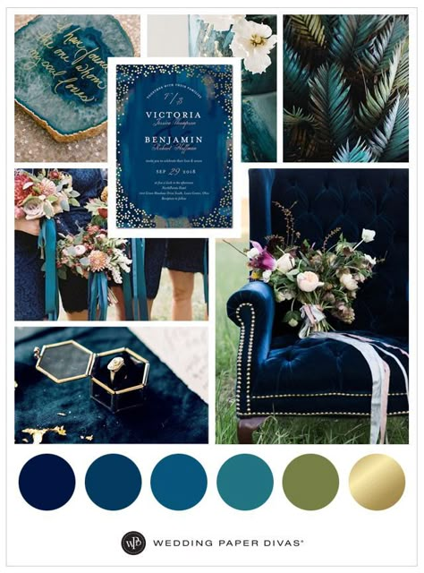 Teal Color Schemes, Wedding Color Scheme, Wedding Themes Fall, Foil Wedding Invitations, Wedding Palette, Wedding Theme Colors, Theme Color, Wedding Color Palette, Wedding Color