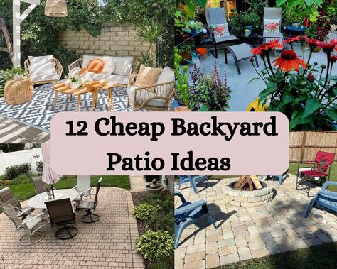 Cheap Backyard Patio, Backyard Patio On A Budget, Backyard Patio Decorating Ideas, Inexpensive Patio, Backyard Patio Ideas, Deck Decor, Porch Plants, Cheap Backyard, Diy Trellis