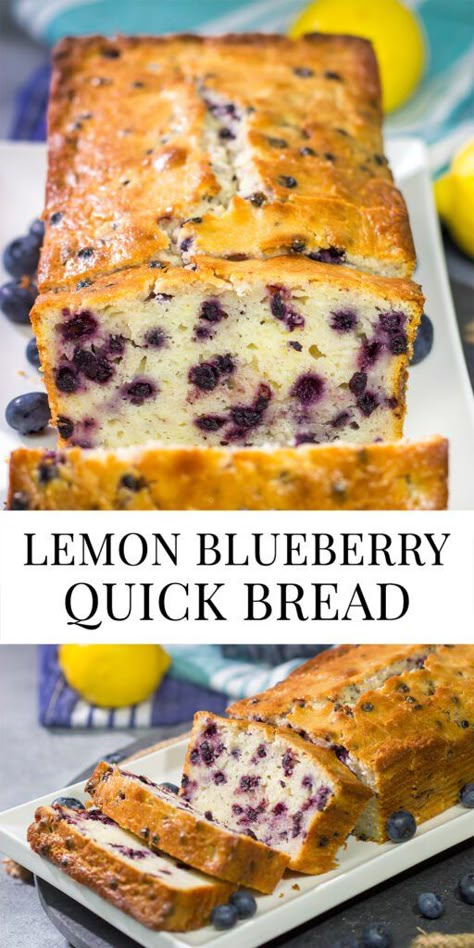 Lemon Blueberry Poppyseed Bread, Lemon Blueberry Quick Bread, Bread Easy Quick, Lemon Blueberry Bread Recipe, Easy Blueberry Bread, Blueberries Recipes, Blueberry Lemon Bread, Blueberry Quick Bread, Blueberry Muffin Bread