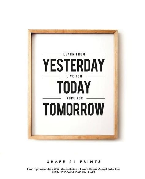 Hope For Tomorrow, Grandma Quotes, Inspirational Printables, Quotes About Motherhood, Framed Quotes, Live Today, Motivational Wall Art, Yesterday And Today, Gift Quotes