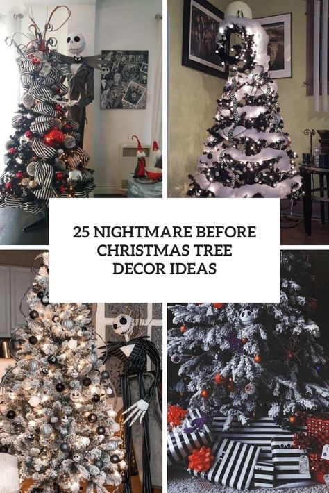 nightmare before christmas tree decor ideas cover Black Christmas Tree Decorations, Nightmare Before Christmas Tree, Nightmare Before Christmas Ornaments, Christmas Tree Decor Ideas, Tree Decor Ideas, Nightmare Before Christmas Decorations, Attract People, Nightmare Before Christmas Halloween, Black Christmas Trees