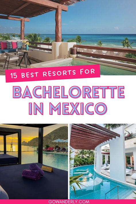 15 all-inclusive resorts in Mexico perfect for a bachelorette party, featuring luxurious amenities. Bachelorette All Inclusive, All Inclusive Bachelorette Party, Bachelorette Party Mexico, Bachelorette Party Trip Ideas, Bachelorette Mexico, Bachelorette Trip Ideas, Bachelorette Party Trip, Top All Inclusive Resorts, All Inclusive Mexico