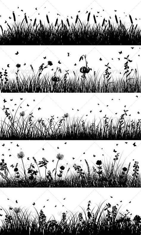 Summer meadow background. EPS 10 vector illustration without transparency and meshes.Summer meadow background. EPS 10 vector illus Meadow Silhouette, Meadow Background, Silhouette Nature, Silhouette Background, Summer Silhouette, Fairy Silhouette, Summer Meadow, Fairy Jars, Silhouette Painting