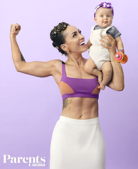 Weekly Workout Routine, Mom With Baby, Robin Arzon, Strong As A Mother, Weekly Workout Schedule, Latina Magazine, Baby Daughter, Postnatal Workout, Fit Lifestyle