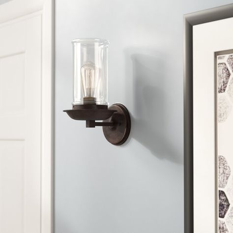 Beachcrest Home Sorrell 1-Light Armed Sconce & Reviews | Wayfair Farmhouse Wall Sconces, Living Room Decor Tips, Wall Sconces Living Room, Traditional Wall Sconces, Sconces Living Room, Farmhouse Light Fixtures, Decorative Wall Sconces, Farmhouse Lighting, Wall Candles