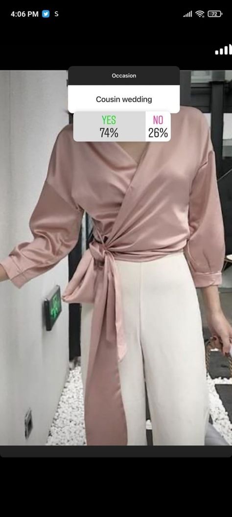 Simple Soiree Blouses Hijab, Blouse Soiree Outfit, Stain Blouse, Soiree Blouses, Soiree Outfits, Satin Blouse Outfit, Soiree Outfit, Belt Bow, Blouse Casual Fashion