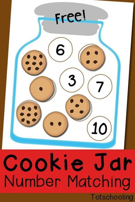 Preschoolers will love this FREE printable cookie jar number matching game. Includes numbers 1-10 with two levels of difficulty. One jar shows numbers and another jar shows number words for children learning to read. Games Kindergarten, Teaching Child To Read, Word Games For Kids, Preschool Counting, Math Games For Kids, Kindergarten Math Activities, Numbers Preschool, Math Activities Preschool, Tot School