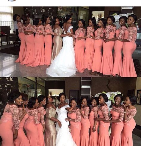 Women Ankara Dresses, Lace Dresses Wedding, Wedding Dresses Women, African Bridesmaid Dresses, Dresses Bride, Gorgeous Bridesmaid Dresses, Dresses Birthday, Wedding Color Combos, Mermaid Bridesmaid