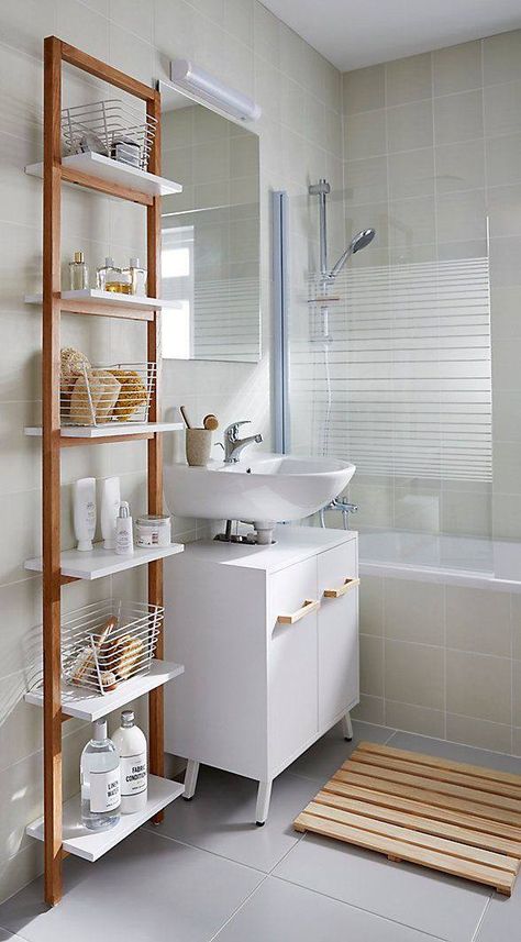 Design Interior Baie, Bathroom Organization Ideas, Bathroom Closet Organization, Bathroom Closet, Small Bathroom Ideas On A Budget, Casa Vintage, Bathroom Decor Apartment, Small Bathroom Ideas Modern, Tiny Bathrooms