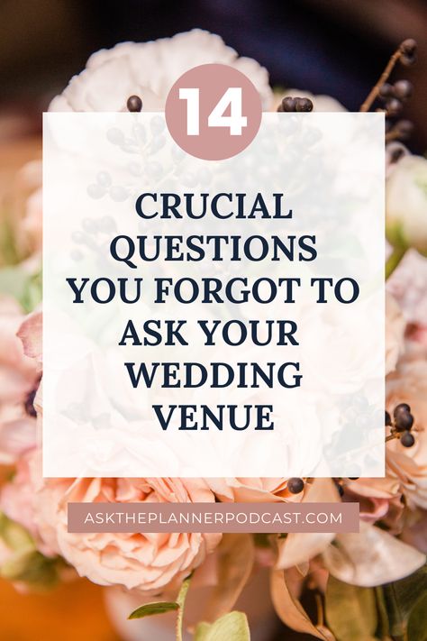 Questions To Ask Your Venue Weddings, Wedding Venue Questions Checklist, Questions To Ask Venue For Wedding, Wedding Venue Checklist, Planner For Wedding, 2023 Wedding Colors, Viva Magenta Wedding, Venue Questions, Venue Marketing