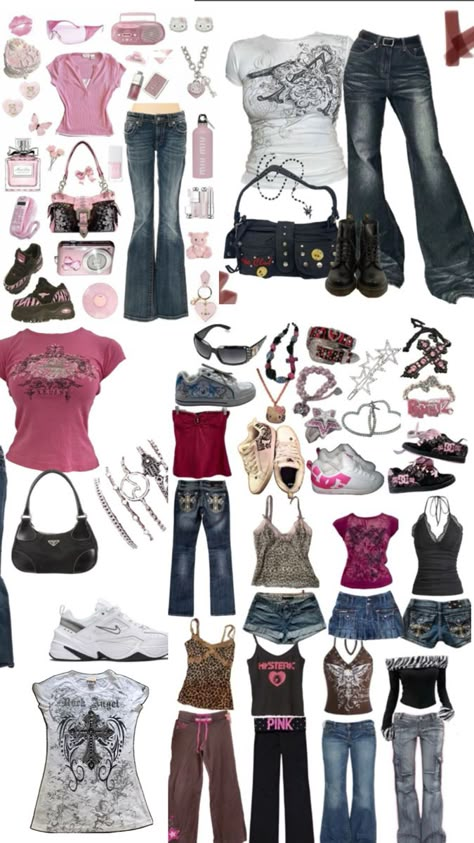 Original Y2k Fashion, 2000s Fashion Essentials, 2002 Outfits Fashion, Where To Shop For 2000s Clothes, Capsule Wardrobe Y2k, 2000s Fashion Outfits For School, Different Styles List, 2009 Outfits Style, 2005 Outfits Aesthetic