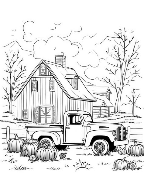 Pumpkin Coloring Pages For Kids, Fall Coloring Sheets, Autumn Coloring Pages, Race Car Coloring Pages, Pumpkin Coloring, Glass Painting Ideas, Fall Drawings, Doodles Ideas, Fall Coloring