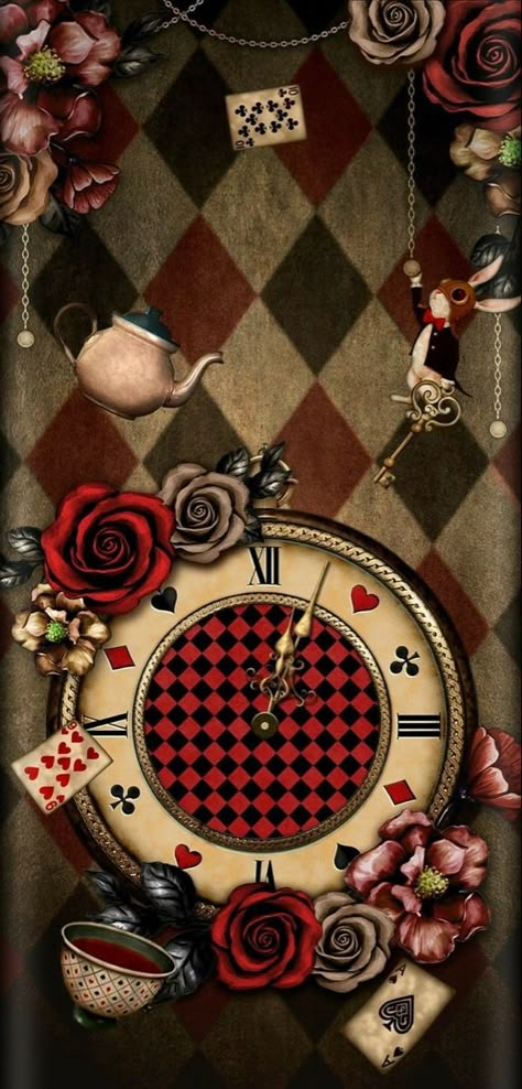 Alice In Wonderland Background, Steampunk Wallpaper, Alice In Wonderland Clocks, Alice In Wonderland Crafts, Alice In Wonderland Artwork, Dark Alice In Wonderland, Wonderland Artwork, Alice In Wonderland Drawings, Alice In Wonderland Illustrations