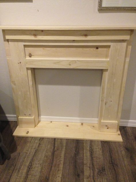 Fake Fireplace Remodel, Diy Fake Fireplace Ideas, Mantel Fireplace Diy, Railway Sleeper Mantlepiece, Diy Fireplace Shelf, Ikea Mantle Hack, Faux Stacked Stone Fireplace, Diy Craftsman Fireplace Surround, Building A Fake Fireplace