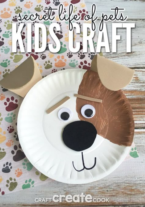 Kids will love this easy Secret Life of Pets Max the dog craft! Pet Theme, Paper Plate Craft, Secret Life Of Pets, Daycare Crafts, Paper Plate Crafts, Dog Crafts, Plate Crafts, Crafty Kids, Childrens Crafts