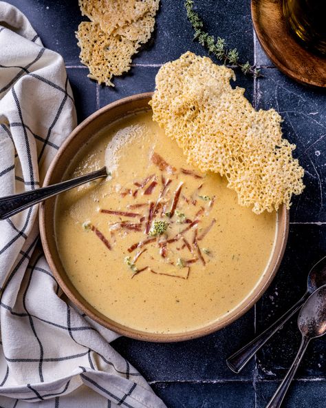 Creamy Roasted Cauliflower and Asiago Soup - Cooking With Wine Blog Cauliflower Asiago Soup, Asiago Cauliflower Soup, Asiago Soup, Best Fall Soup Recipes, Wine Blog, Cooking With Wine, Creamy Cauliflower Soup, Roasted Cauliflower Soup, Fall Soup