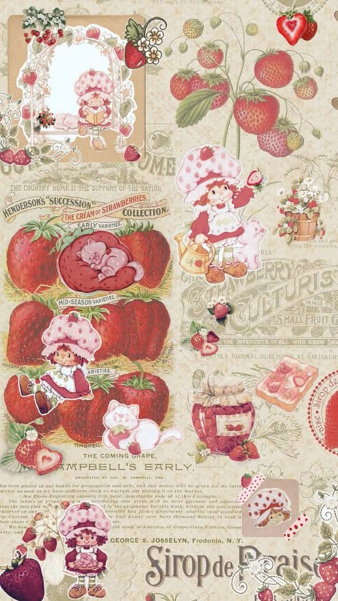 Strawberry wallpaper Strawberry Shortcake Cartoon, Cute Home Screen Wallpaper, Vintage Strawberry Shortcake, Vintage Strawberry, Take A Screenshot, Iphone Wallpaper Themes, Phone Wallpaper Patterns, Art Wallpaper Iphone, Cute Patterns Wallpaper