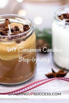 Cinnamon Stick Candles Diy, Gift Ideas To Make For Christmas, Christmas Candles Diy Decoration, Christmas Scented Candles Diy, Fall Candle Making Ideas, Fall Candle Diy, Cinnamon Candles Diy, Home Made Candle Ideas, Scented Beeswax Candles Diy