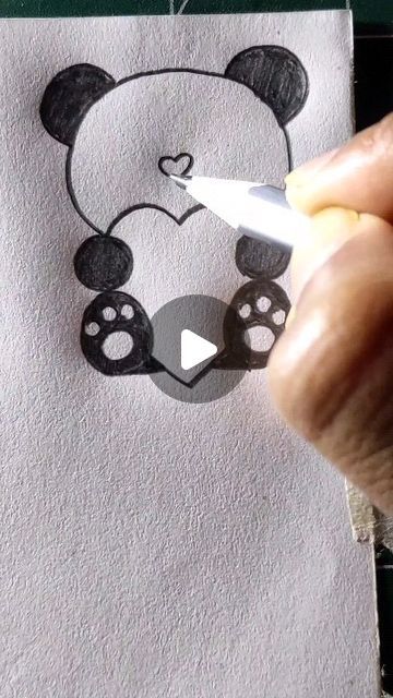 all about art on Instagram: "#reels" Cute And Easy Animals To Draw, Drawing Cute Animals Easy, Cute Panda Drawing Easy Step By Step, How To Draw A Panda Easy, Quick Easy Sketches To Draw, Panda Drawing Easy Step By Step, Cute Stitch Drawings Easy, Hanging Monkey Drawing, How To Draw A Panda