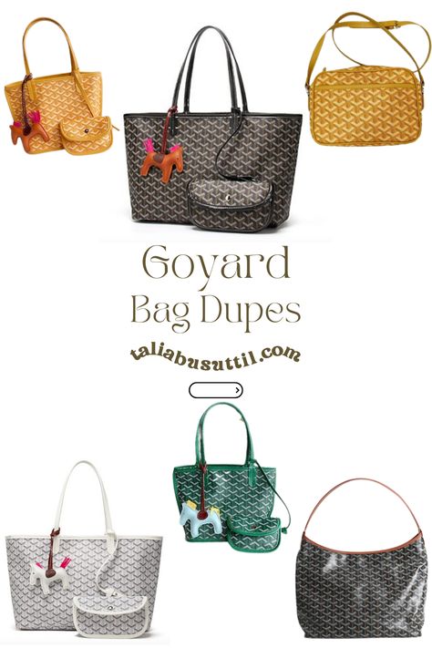 Still in need of a Goyard bag, but don't want to break the bank. I have put a collection together of the top Goyard bag dupes, that are much more affordable. So you can enjoy the designer bag lifestyle but at a much cheaper price. Goyard Aesthetic, Simple Black Outfits, Goyard Tote Bag, Goyard Tote, Goyard Bag, Small Clutch, Side Bags, Small Tote, Leather Travel