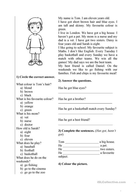 English Reading Skills, Reading Skills Worksheets, Reading Comprehension For Kids, Esl Reading, English Activities For Kids, Teacher Activities, English Grammar Worksheets, English Lessons For Kids, Comprehension Worksheets