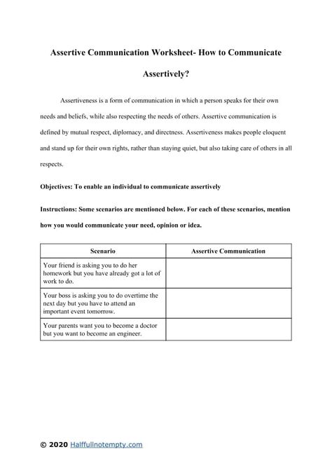 Assertive Communication Worksheet, Communication Worksheets, Couples Counseling Worksheets, Distress Tolerance Worksheets, Special Education Organization, Relationship Worksheets, Couples Communication, Counseling Worksheets, Assertive Communication