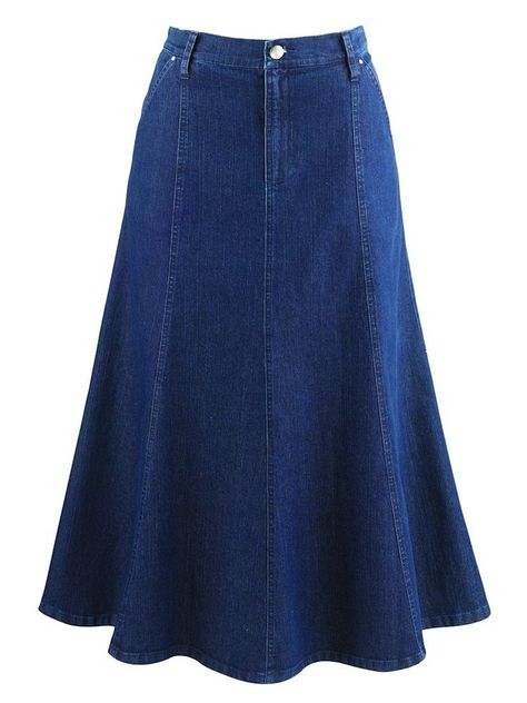 Women's 8-Gore Denim Riding Maxi Skirt - 31.5" Long#Denim, #Riding, #Women Blue Jean Skirts, Women Midi Skirt, Riding Skirt, Long Jean Skirt, Womens Denim Skirts, Jean Skirts, Skirt Details, Gored Skirt, Pretty Skirts