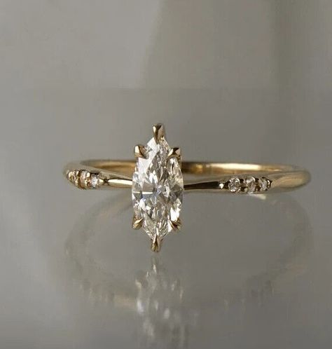 Marquise Cut Lab Grown Diamond Wedding Promise Ring 1 Carat Diamond Ring For Her Diamond Engagement Ring Shapes, Engagement Rings Dainty Gold, Wedding Ring Inspo Simple, Basic Engagement Ring, Wedding Ring Ethereal, Gold Wedding Rings Dainty, Simple And Unique Engagement Rings, Marquise Ring Designs, Good Promise Ring