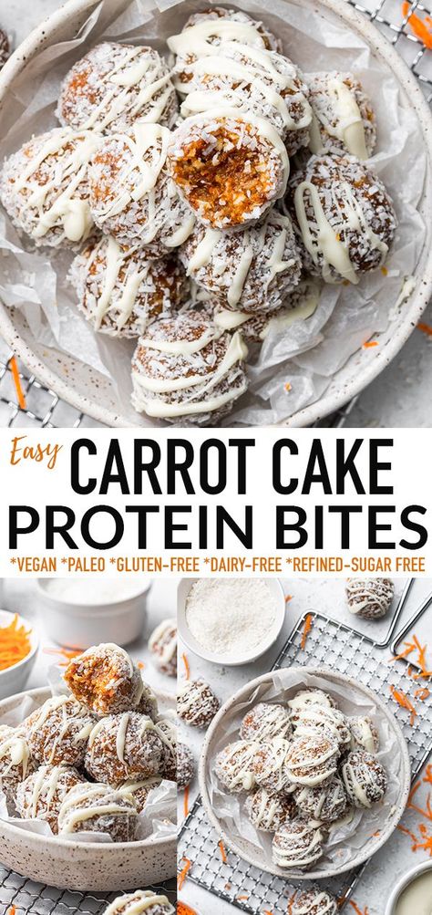 Carrot Cake Protein Balls, Cake Protein Balls, Carrot Cake Protein, Dairy Free Protein, Protein Balls Recipes, Easy Carrot Cake, Gluten Free Protein, Healthy Food Habits, Healthy Protein Snacks