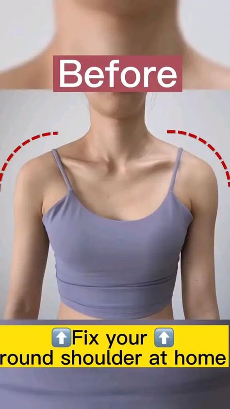 weight loss’s Instagram post: “👆🏻fix your round shoulder at home 🏠no equipment needed🙂💪 Try this Comment Below!! you can do at home! If you want to Lose Weight & Get…” After Pregnancy Workout, Rounded Shoulder Exercises, Shoulders At Home, Shoulder Workout At Home, Before And After Workout, Challenge Exercise, Shoulder Posture, Best Fat Burning Workout, Rounded Shoulders