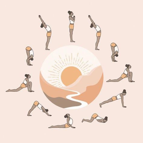 Yoga Poses Illustration, Yoga Artwork, Speed Up Your Metabolism, Arte Yoga, Yoga Illustration, Surya Namaskar, Yoga Design, Yoga Times, Chakra Yoga