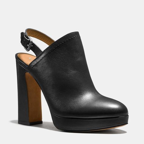 COACH Coach Carmine Heel Heels For Dresses, Black High Heel Pumps, Slingback Mules, Expensive Shoes, Black Platform Shoes, Block Heel Pumps, Platform Mules, Chunky Heel Pumps, Platform High Heel Shoes