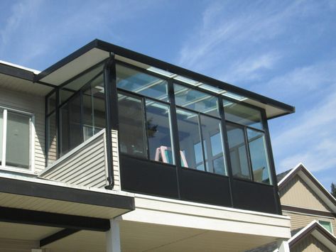 Enclosed Balcony Ideas, Balcony Addition, Balcony Enclosure, Balcony Cover, Enclosed Balcony, Roof Balcony, Balcony Privacy, Sunroom Addition, Glass Balcony