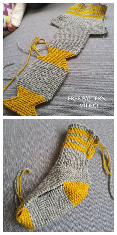 Knit Slippers Free Pattern, Knitted Slippers Pattern, Easy Knit, Sock Knitting Patterns, Crochet Socks, Slippers Pattern, Dress Crochet, Easy Knitting Patterns, Crochet Clothes Patterns