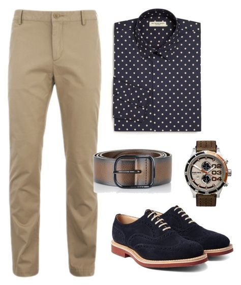 "men 1" by freshdee on Polyvore featuring Burberry, Lacoste, Church's, Diesel, mens, men, men's wear, mens wear, male and mens clothing Church Outfit Men Sunday, Mens Church Outfit, Church Outfit Men, Sunday Clothes, Church Outfit, Mens Chino Pants, Dot Shirt, Polka Dot Shirt, Mens Wear