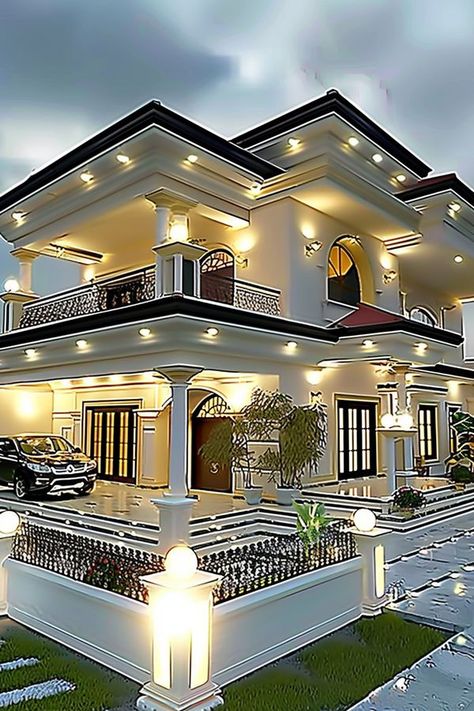 Dream House Universe House Car Parking, Estate House Plans, Beautiful House Images, Modern Elevation Design, Dream House Pictures, Design With Nature, Background Architecture, Modern Elevation, Home Design Architecture