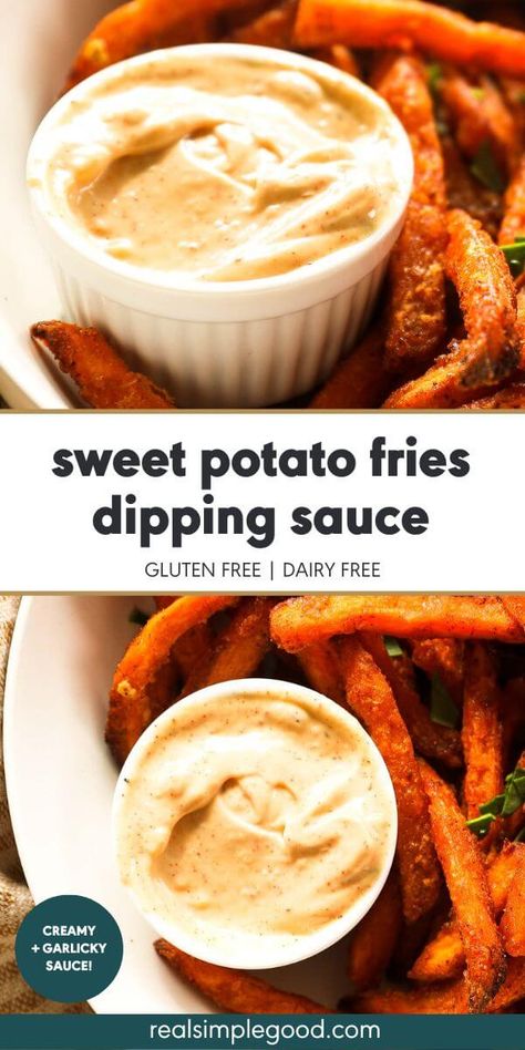 Creamy (Garlicky!) Sweet Potato Fries Dipping Sauce Honey Sauce For Sweet Potato Fries, Sweet Potato Fries Dipping Sauce Honey, Yam Fries Dip, Sweet Potato Dipping Sauce Easy, Dipping Sauce For Sweet Potato Fries, Sweet Potato Fry Dipping Sauce, Sweet Potato Fries Dip, Potato Dipping Sauce, Sweet Potato Fry Sauce