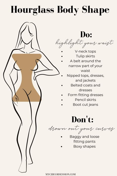 Flattering Your Figure: How to Dress for Your Hourglass Shape - MY CHIC OBSESSION Best Clothing For Hourglass Shape, Styling For Hourglass Shape, Clothing Styles For Hourglass Shape, Style Hourglass Body Shape, Best Body Shape, Best Style For Body Type, Women's Fashion Hourglass Shape, How To Style Yourself Tips, How To Figure Out My Style