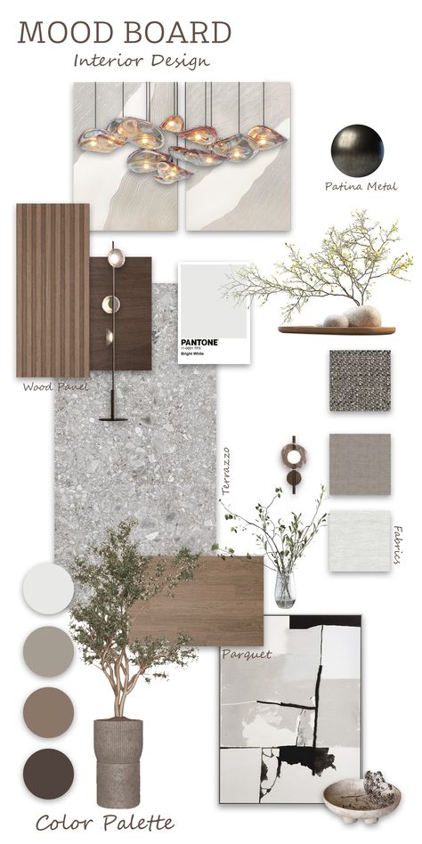 Interior Design Office Mood Board, Modern Mood Board, Design Portfolio Layout, Interior Design Portfolio Layout, Materials Board Interior Design, Mood Board Interior, Interior Design Layout, Interior Design Student, 2024 Kitchen