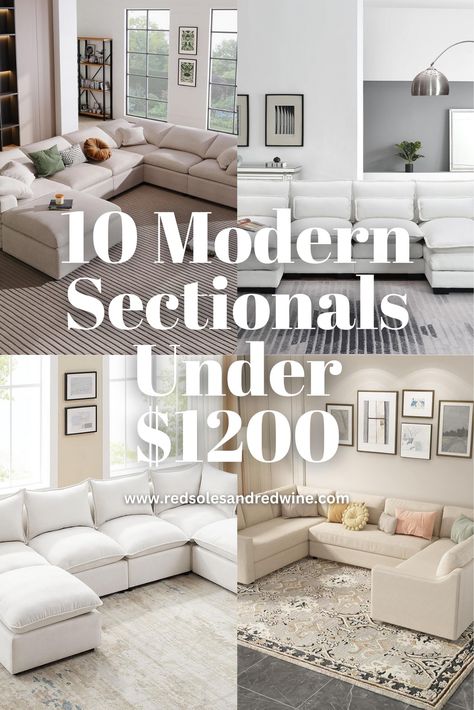 10 Sectional Couches from Amazon Under $1200! Shopping for a modern sectional couch? RH cloud dupe sofa and more affordable finds Reversible Sectional Sofa, Midcentury Modern Sectional Sofa, I Shaped Couch, Types Of Sectional Couches, Affordable Sectional Sofa Living Room, Cloud Couches Living Rooms, Soft Sectional Sofa, Costco Modular Sectional, Inexpensive Sectional Sofa