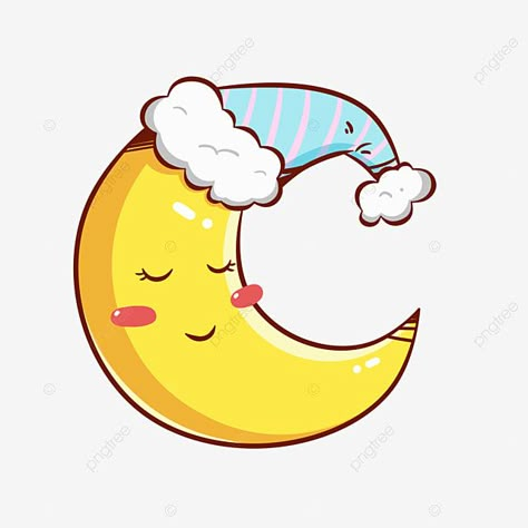 Moon Cute Drawing, Cute Moon Drawing, Sleep Cartoon, Happy Birthday Calligraphy, Cartoon Moon, Sleeping Drawing, Moon Clipart, Smile Drawing, Moon Cartoon