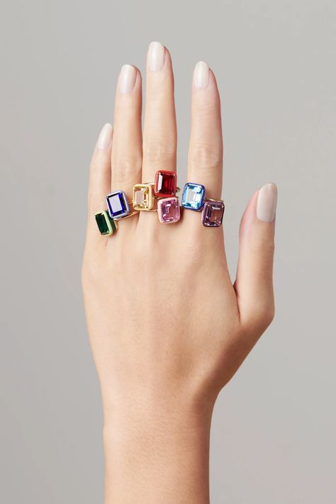 Rectangular Cocktail Ring - Rings | Alison Lou #of #Allure #Jewelry #the #Unveiling #of #Beauty #Treasures #Exploring #Accessories #the #of #of #Gemstone #Natures #Gemstone Amethyst Cocktail Ring, Unique Ring Designs, Sapphire Cocktail Ring, Alison Lou, Jewelry Organizers, Funky Jewelry, Girly Jewelry, Jewelry Inspo, Ring Jewelry