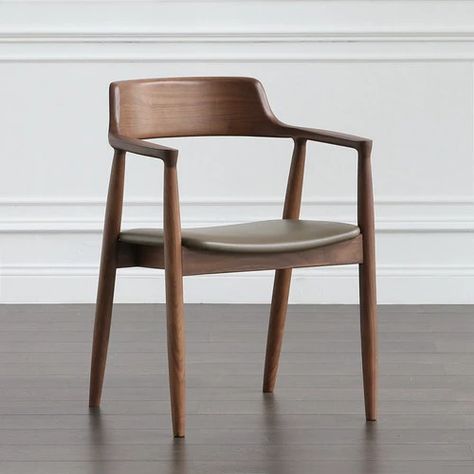 Nordic Solid Wood Dining Chair Hiroshima Chair Ash Wood Log Meeting Talk Simple Backrest Chair Dining Chairs _ - AliExpress Mobile Minimalist Chair, Naoto Fukasawa, Sculptural Chair, Kursi Bar, Solid Wood Kitchens, Wooden Dining Chairs, Solid Wood Dining Chairs, Contemporary Dining Chairs, Chaise Design