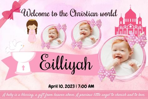 830+ customizable design templates for ‘christening tarpaulin layout’ Christening Tarpaulin, Welcome To Christian World Tarpaulin, Birthday Tarpaulin Background, Tarpaulin Background, Birthday Tarpaulin, Birthday Tarpaulin Design, Tarpaulin Design, Baptism Invitations Girl, Teachers Day Card