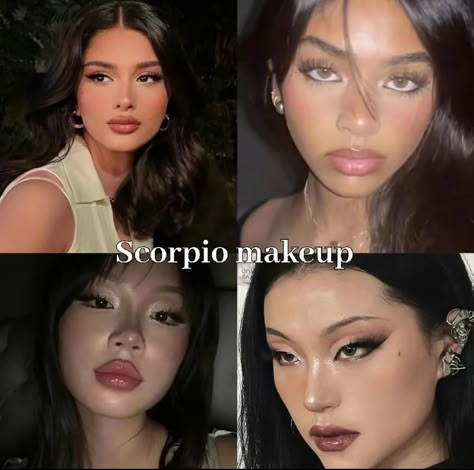 Scorpio Inspired Makeup, Scorpio Eye Makeup, Scorpio Makeup Zodiac, Dressing Like Your Venus Sign Scorpio, Scorpio Moon Aesthetic Outfit, Lilith In Scorpio Outfits, Scorpion Hairstyle, Scorpio Makeup Aesthetic, Scorpio Mars Aesthetic