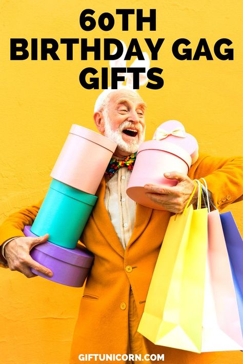 They’ve seen a lot of sh*t by the time that they hit 60. Furthermore, they’ve gotten all of the bathrobes and cookware sets that they could want. You’ll need to buy something special to impress them after all of these years, so here are just a few 60th birthday gag gift ideas that are a step above the rest. #gags #gaggifts #birthdaygifts #giftsforhim 60th Birthday Gifts For Man, Ideas For 60th Birthday Gift For Men, 60th Birthday Funny Gifts, 60th Birthday Pranks, Fun 60th Birthday Gift Ideas, 60th Birthday Gift Ideas For Women Funny, Gifts For 60th Birthday Men, Men’s 60th Birthday Gift Ideas, 60 Birthday Present Ideas