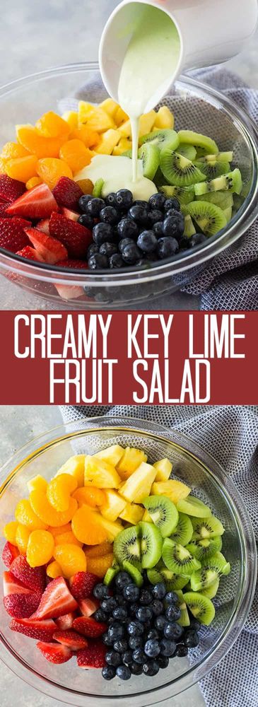 Lime Fruit Salad, Creamy Food, Lime Salad, Pizza Fruit, Creamy Fruit Salads, Easy Fruit Salad Recipes, Lime Fruit, Healthy Fruit Salad, Summertime Salads