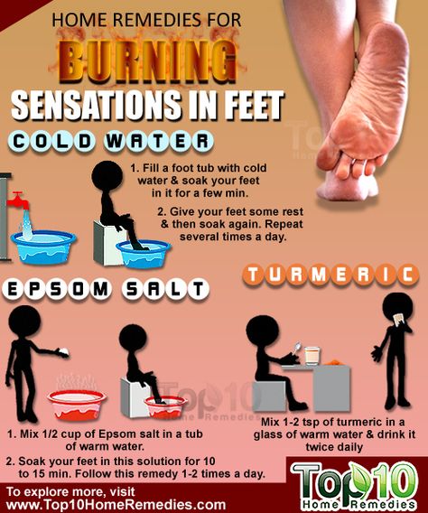 Prev post1 of 3Next Burning sensations in the feet is a very common problem and can affect people at any age. The burning sensations can range from mild to severe and can be acute or chronic in nature. Often, burning sensations in the feet is due to some kind of damage or dysfunction in the Nerve Pain Remedies, Natural Headache, Top 10 Home Remedies, Natural Headache Remedies, Nerve Pain Relief, Joints Pain Relief, Holistic Remedies, Headache Relief, Nerve Pain